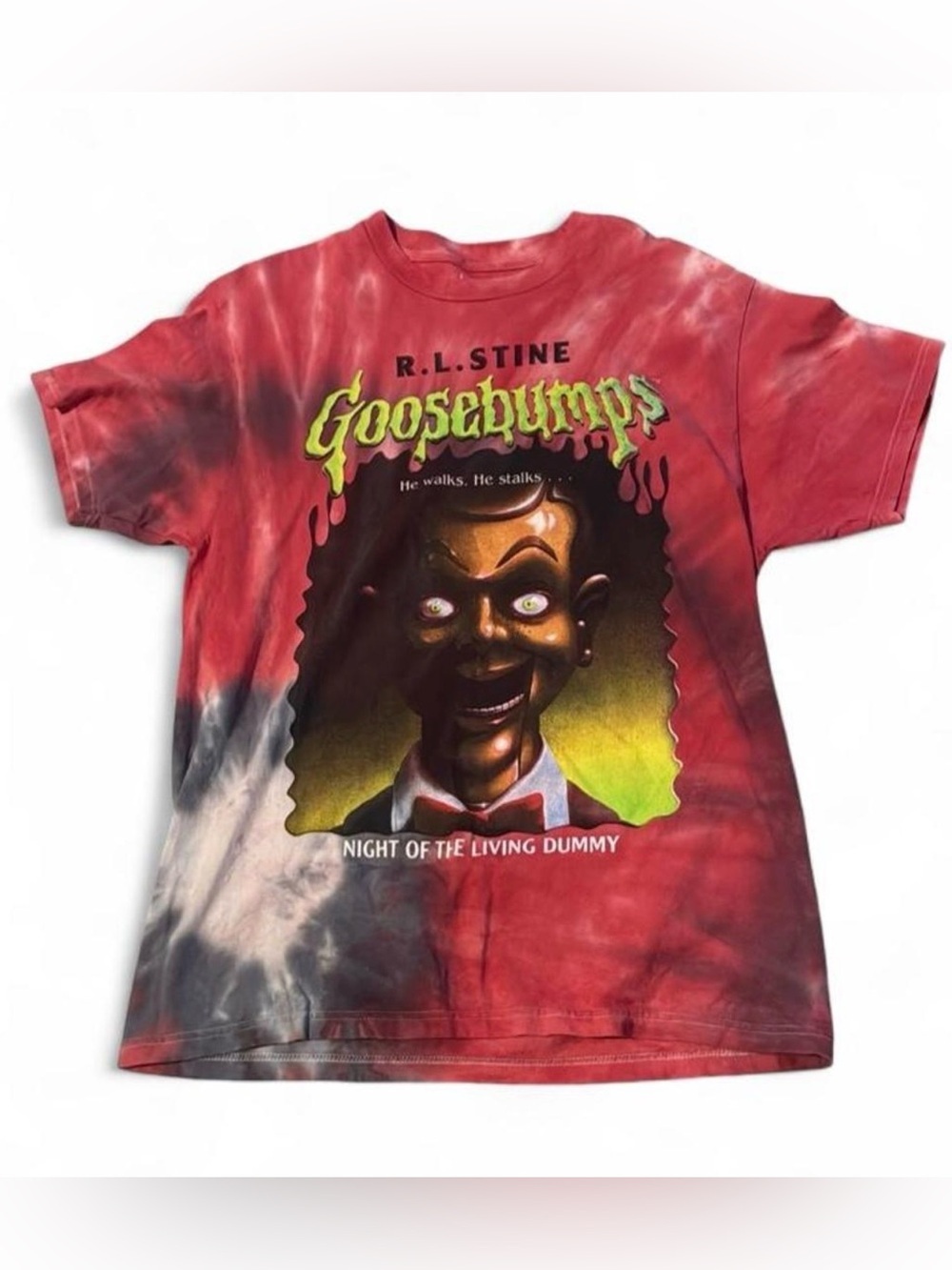 R.L. Stine Goosebumps "Night of the Living Dummy" Red Tie-Dye Teeth